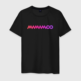 Мужская футболка хлопок с принтом Mamamoo gradient logo в Белгороде, 100% хлопок | прямой крой, круглый вырез горловины, длина до линии бедер, слегка спущенное плечо. | 