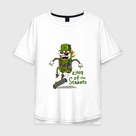 Мужская футболка хлопок Oversize с принтом King of the streets в Тюмени, 100% хлопок | свободный крой, круглый ворот, “спинка” длиннее передней части | Тематика изображения на принте: 