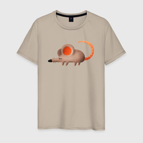 Мужская футболка хлопок с принтом Большая крыса в Екатеринбурге, 100% хлопок | прямой крой, круглый вырез горловины, длина до линии бедер, слегка спущенное плечо. | 