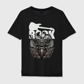 Мужская футболка хлопок Oversize с принтом Rocknroll жив в Кировске, 100% хлопок | свободный крой, круглый ворот, “спинка” длиннее передней части | 