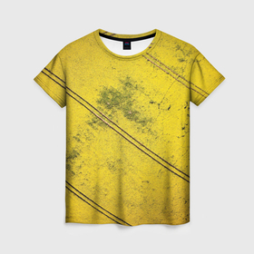 Женская футболка 3D с принтом Абстрактная ярко золотая текстура в Курске, 100% полиэфир ( синтетическое хлопкоподобное полотно) | прямой крой, круглый вырез горловины, длина до линии бедер | 