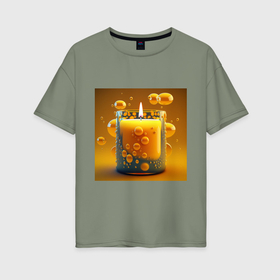 Женская футболка хлопок Oversize с принтом оранжевый свет свечи , 100% хлопок | свободный крой, круглый ворот, спущенный рукав, длина до линии бедер
 | 
