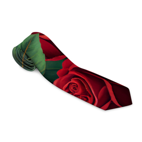 Галстук 3D с принтом Много красных роз в Курске, 100% полиэстер | Длина 148 см; Плотность 150-180 г/м2 | Тематика изображения на принте: 