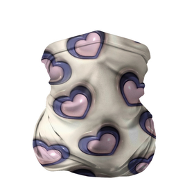 Бандана-труба 3D с принтом сердечки объемные вдавленные   паттерн в Белгороде, 100% полиэстер, ткань с особыми свойствами — Activecool | плотность 150‒180 г/м2; хорошо тянется, но сохраняет форму | 