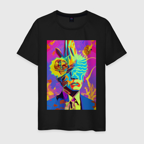 Мужская футболка хлопок с принтом Andy Warhol   neural network   pop art в Белгороде, 100% хлопок | прямой крой, круглый вырез горловины, длина до линии бедер, слегка спущенное плечо. | 