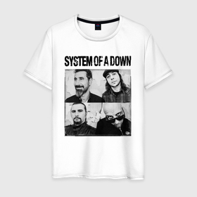 Мужская футболка хлопок с принтом System of a down rock в Петрозаводске, 100% хлопок | прямой крой, круглый вырез горловины, длина до линии бедер, слегка спущенное плечо. | 