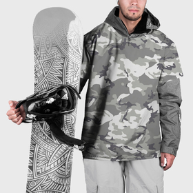 Накидка на куртку 3D с принтом Снежный камуфляж в Тюмени, 100% полиэстер |  | 