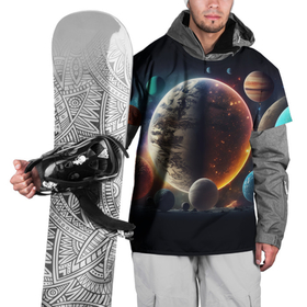 Накидка на куртку 3D с принтом Ппланеты и космос от нейросети в Санкт-Петербурге, 100% полиэстер |  | 