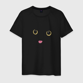 Мужская футболка хлопок с принтом Морда котика в Курске, 100% хлопок | прямой крой, круглый вырез горловины, длина до линии бедер, слегка спущенное плечо. | 