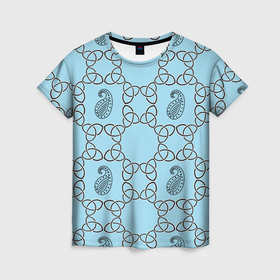 Женская футболка 3D с принтом Восточный огурец в Белгороде, 100% полиэфир ( синтетическое хлопкоподобное полотно) | прямой крой, круглый вырез горловины, длина до линии бедер | Тематика изображения на принте: 