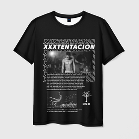 Мужская футболка 3D с принтом XXXtentacion bio в Екатеринбурге, 100% полиэфир | прямой крой, круглый вырез горловины, длина до линии бедер | 