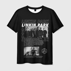 Мужская футболка 3D с принтом Linkin Park Chester Bennington в Курске, 100% полиэфир | прямой крой, круглый вырез горловины, длина до линии бедер | 