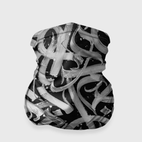 Бандана-труба 3D с принтом Черно белая каллиграфия в Екатеринбурге, 100% полиэстер, ткань с особыми свойствами — Activecool | плотность 150‒180 г/м2; хорошо тянется, но сохраняет форму | 