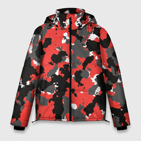 Мужская зимняя куртка 3D с принтом Красно черный камуфляж в Новосибирске, верх — 100% полиэстер; подкладка — 100% полиэстер; утеплитель — 100% полиэстер | длина ниже бедра, свободный силуэт Оверсайз. Есть воротник-стойка, отстегивающийся капюшон и ветрозащитная планка. 

Боковые карманы с листочкой на кнопках и внутренний карман на молнии. | 