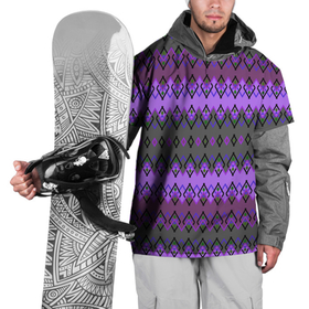Накидка на куртку 3D с принтом Серо фиолетовый этнический геометрический узор в Петрозаводске, 100% полиэстер |  | 