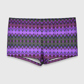 Мужские купальные плавки 3D с принтом Серо фиолетовый этнический геометрический узор , Полиэстер 85%, Спандекс 15% |  | 