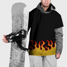 Накидка на куртку 3D с принтом Горящее пламя в Петрозаводске, 100% полиэстер |  | 