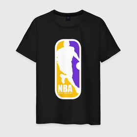 Мужская футболка хлопок с принтом NBA Kobe Bryant в Петрозаводске, 100% хлопок | прямой крой, круглый вырез горловины, длина до линии бедер, слегка спущенное плечо. | 