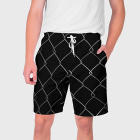 Мужские шорты 3D с принтом Плетеный забор в Курске,  полиэстер 100% | прямой крой, два кармана без застежек по бокам. Мягкая трикотажная резинка на поясе, внутри которой широкие завязки. Длина чуть выше колен | 