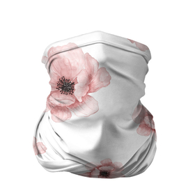 Бандана-труба 3D с принтом Цветок сакуры на белом фоне , 100% полиэстер, ткань с особыми свойствами — Activecool | плотность 150‒180 г/м2; хорошо тянется, но сохраняет форму | 