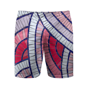 Мужские шорты спортивные с принтом Абстрактная белая фиолетовая красная текстура в Кировске,  |  | 