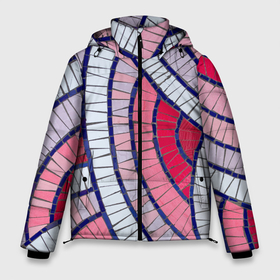 Мужская зимняя куртка 3D с принтом Абстрактная белая фиолетовая красная текстура в Кировске, верх — 100% полиэстер; подкладка — 100% полиэстер; утеплитель — 100% полиэстер | длина ниже бедра, свободный силуэт Оверсайз. Есть воротник-стойка, отстегивающийся капюшон и ветрозащитная планка. 

Боковые карманы с листочкой на кнопках и внутренний карман на молнии. | 