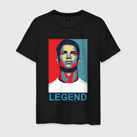 Мужская футболка хлопок с принтом Ronaldo legend в Белгороде, 100% хлопок | прямой крой, круглый вырез горловины, длина до линии бедер, слегка спущенное плечо. | Тематика изображения на принте: 