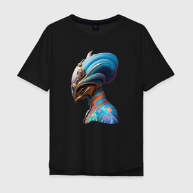 Мужская футболка хлопок Oversize с принтом An alien from a distant planet   neural network в Курске, 100% хлопок | свободный крой, круглый ворот, “спинка” длиннее передней части | 