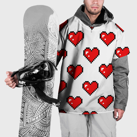 Накидка на куртку 3D с принтом Сердца в стиле пиксель арт в Кировске, 100% полиэстер |  | Тематика изображения на принте: 