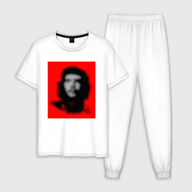 Мужская пижама хлопок с принтом Че Гевара расплывчатая иллюзия в Белгороде, 100% хлопок | брюки и футболка прямого кроя, без карманов, на брюках мягкая резинка на поясе и по низу штанин
 | 