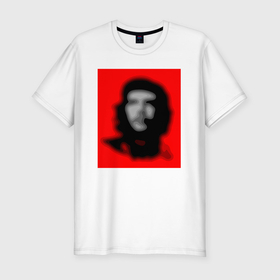 Мужская футболка хлопок Slim с принтом Че Гевара расплывчатая иллюзия в Екатеринбурге, 92% хлопок, 8% лайкра | приталенный силуэт, круглый вырез ворота, длина до линии бедра, короткий рукав | 