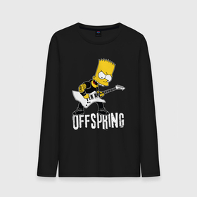 Мужской лонгслив хлопок с принтом Offspring Барт Симпсон рокер в Курске, 100% хлопок |  | 