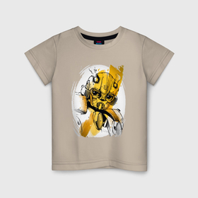 Детская футболка хлопок с принтом Бамблби арт в Белгороде, 100% хлопок | круглый вырез горловины, полуприлегающий силуэт, длина до линии бедер | 