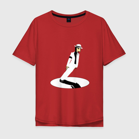 Мужская футболка хлопок Oversize с принтом Тень Майкла Джексона в Петрозаводске, 100% хлопок | свободный крой, круглый ворот, “спинка” длиннее передней части | 