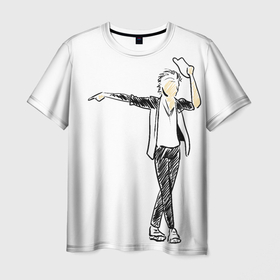Мужская футболка 3D с принтом Артист Майкл Джексон в Петрозаводске, 100% полиэфир | прямой крой, круглый вырез горловины, длина до линии бедер | 