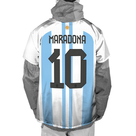 Накидка на куртку 3D с принтом Марадона форма сборной Аргентины в Санкт-Петербурге, 100% полиэстер |  | 