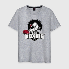 Мужская футболка хлопок с принтом kickboxing time в Курске, 100% хлопок | прямой крой, круглый вырез горловины, длина до линии бедер, слегка спущенное плечо. | 