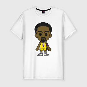 Мужская футболка хлопок Slim с принтом Little Kobe в Санкт-Петербурге, 92% хлопок, 8% лайкра | приталенный силуэт, круглый вырез ворота, длина до линии бедра, короткий рукав | 
