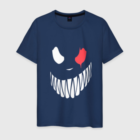 Мужская футболка хлопок с принтом Демонические глаза и зубы в Екатеринбурге, 100% хлопок | прямой крой, круглый вырез горловины, длина до линии бедер, слегка спущенное плечо. | 