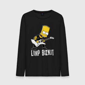 Мужской лонгслив хлопок с принтом Limp Bizkit Барт Симпсон рокер в Санкт-Петербурге, 100% хлопок |  | 