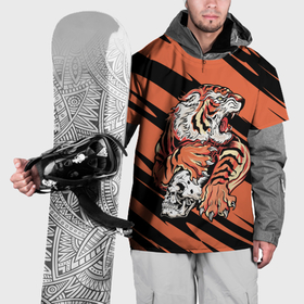 Накидка на куртку 3D с принтом Angry tiger   Japanese style в Санкт-Петербурге, 100% полиэстер |  | 