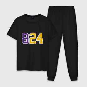 Мужская пижама хлопок с принтом Kobe Bryant numbers в Кировске, 100% хлопок | брюки и футболка прямого кроя, без карманов, на брюках мягкая резинка на поясе и по низу штанин
 | 