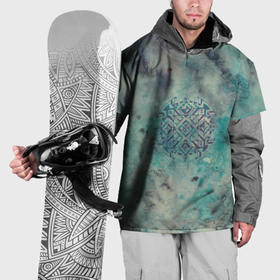 Накидка на куртку 3D с принтом Мандала спокойствия, космос, синяя в Екатеринбурге, 100% полиэстер |  | 