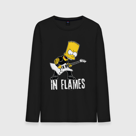 Мужской лонгслив хлопок с принтом In Flames Барт Симпсон рокер , 100% хлопок |  | 