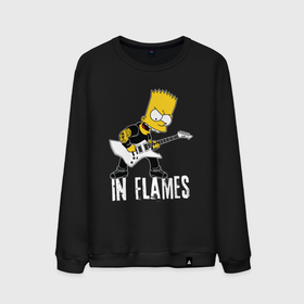 Мужской свитшот хлопок с принтом In Flames Барт Симпсон рокер , 100% хлопок |  | Тематика изображения на принте: 