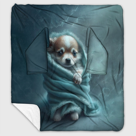 Плед с рукавами с принтом Милый щенок в одеяле в городе Новоалтайск, 100% полиэстер | Закругленные углы, все края обработаны. Ткань не мнется и не растягивается. Размер 170*145 | 