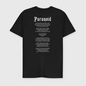 Мужская футболка хлопок Slim с принтом Black Sabbath Paranoid в Петрозаводске, 92% хлопок, 8% лайкра | приталенный силуэт, круглый вырез ворота, длина до линии бедра, короткий рукав | Тематика изображения на принте: 