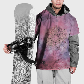 Накидка на куртку 3D с принтом Мандала гармонии, фиолетовая, космос , 100% полиэстер |  | 
