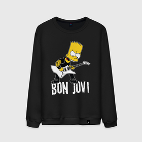 Мужской свитшот хлопок с принтом Bon Jovi Барт Симпсон рокер в Курске, 100% хлопок |  | Тематика изображения на принте: 