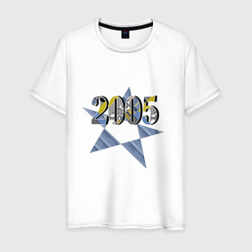 Мужская футболка хлопок с принтом Дата рождения: год 2005, пэчворк в Белгороде, 100% хлопок | прямой крой, круглый вырез горловины, длина до линии бедер, слегка спущенное плечо. | 